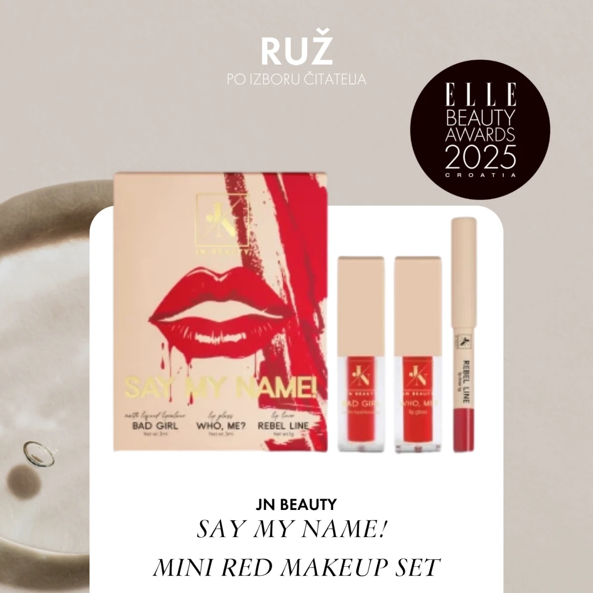 JN BEAUTY SAY MY NAME MINI RED MAKEUP SET