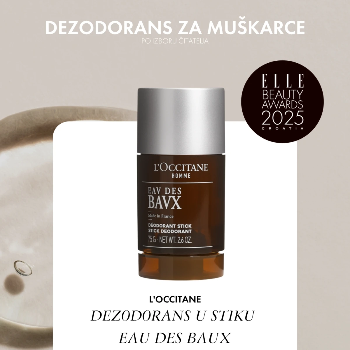 L'OCCITANE DEZODORANS U STIKU EAU DES BAUX