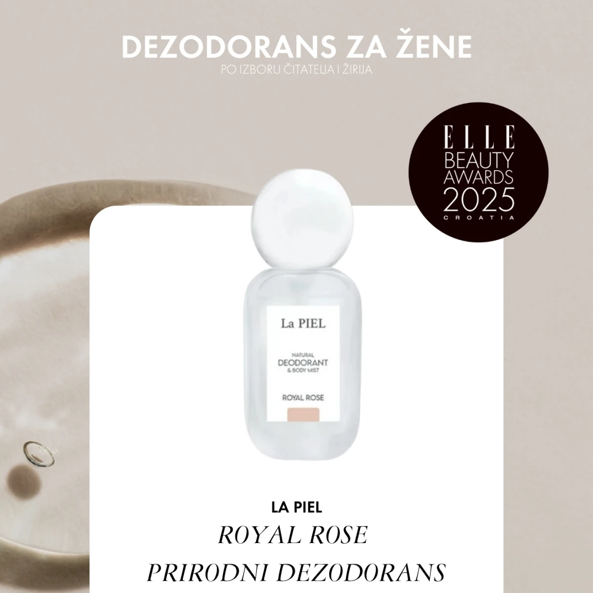 LA PIEL ROYAL ROSE PRIRODNI DEZODORANS