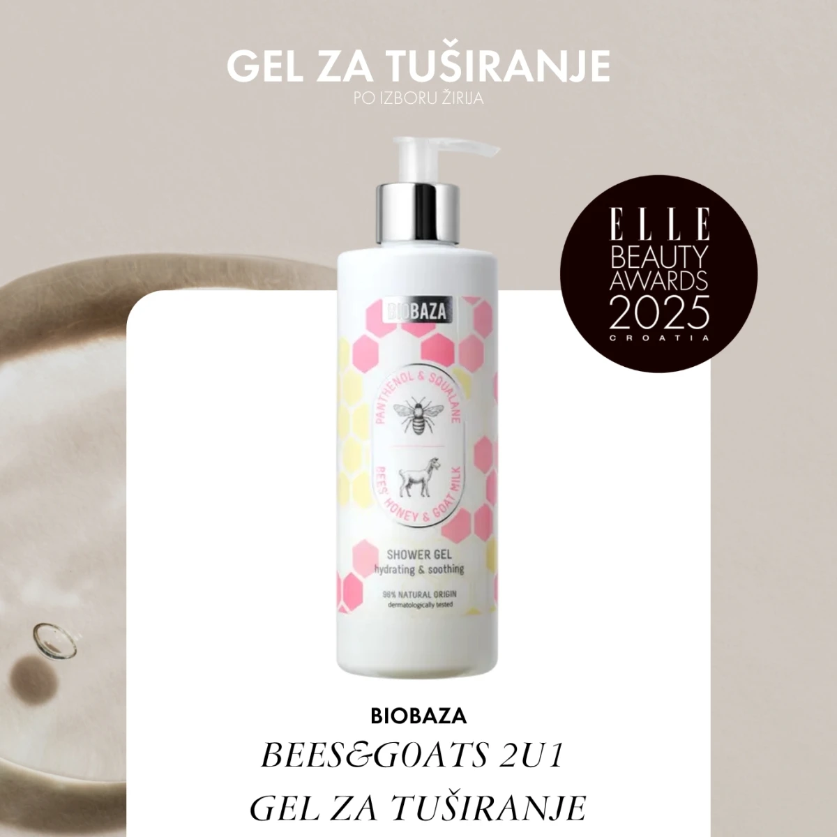 BIOBAZA BEES&GOATS 2U1 GEL ZA TUŠIRANJE