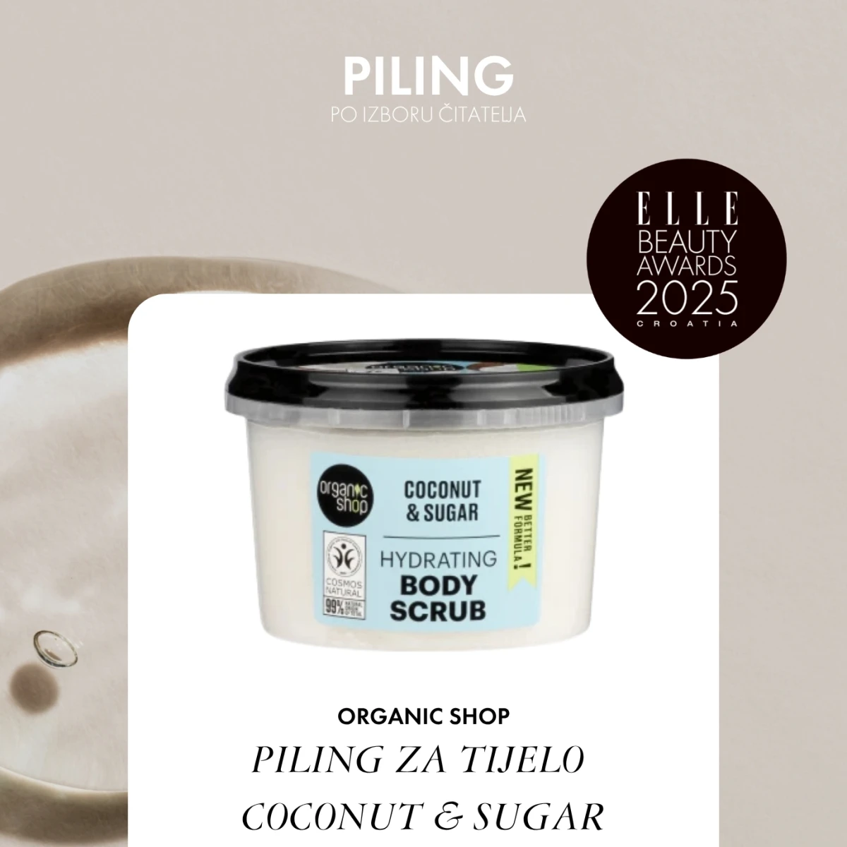 ORGANIC SHOP PILING ZA TIJELO COCONUT & SUGAR