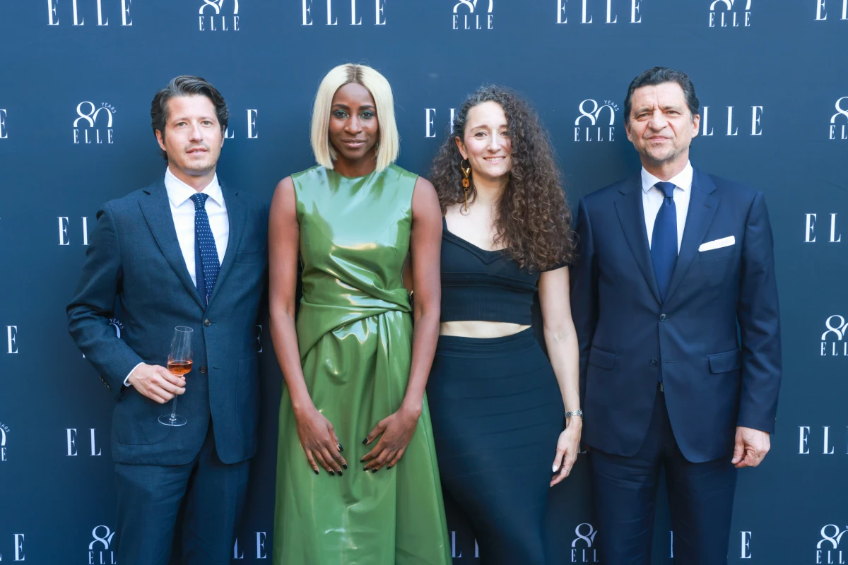 Elodie Ouedraogo (ELLE Belgie), Marie-Adelaide Leclercq-Olhagaray (ELLE Luxembourg) i Francois Coruzzi (CEO ELLE International Licences)