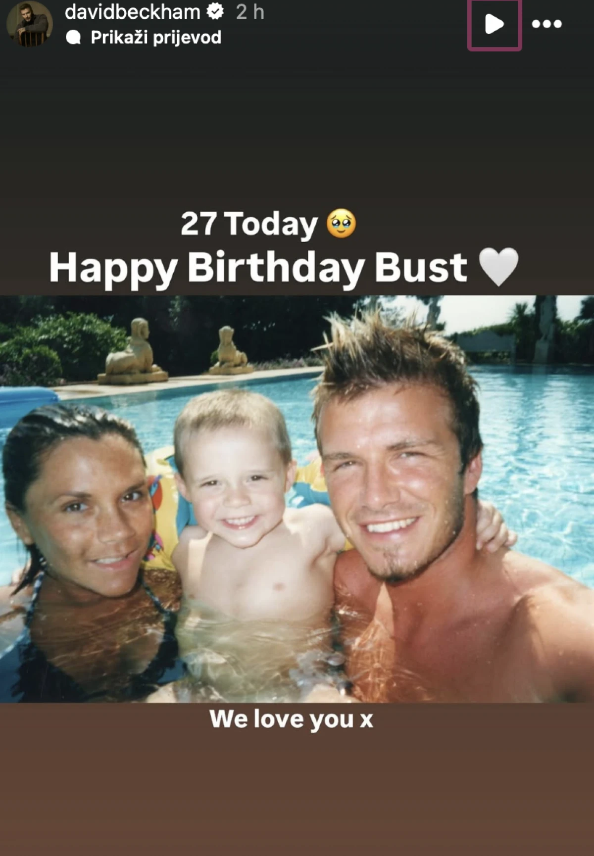 David i Victoria Beckham su sinu Brooklynu čestitali 27. rođendan